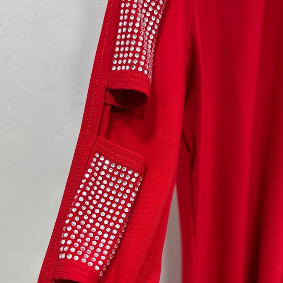 Sexy Come N See Rhinestone Embellished Sleeve Tunic with Cutout Details SZ XL - Picture 4 of 6